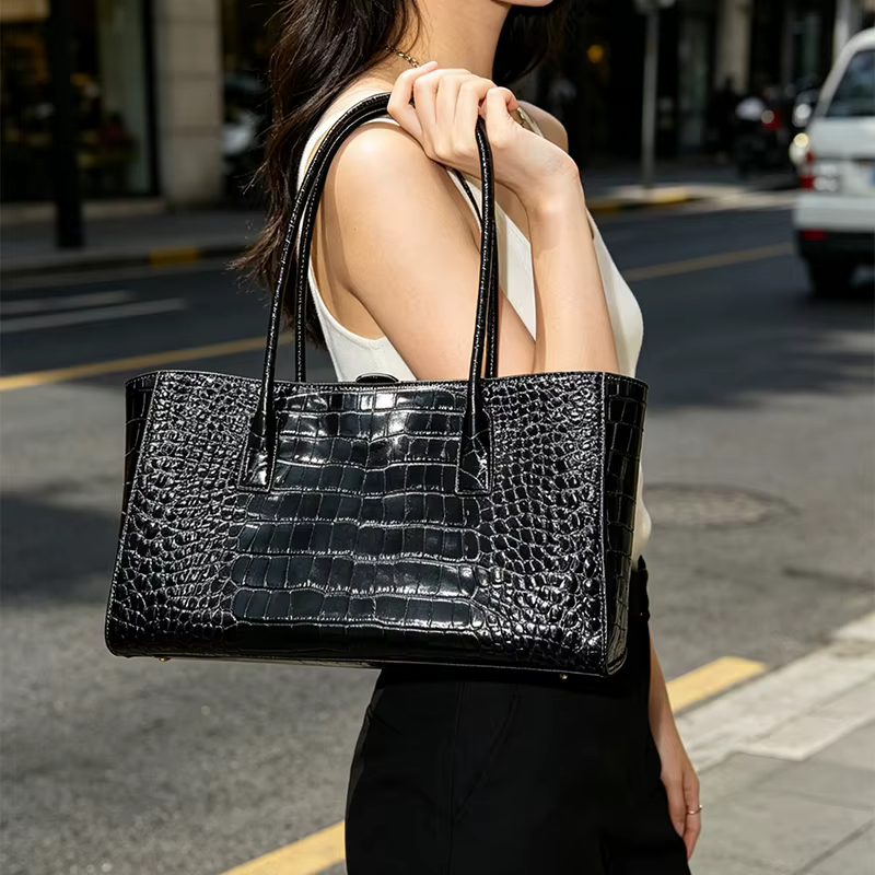 Sac à bandoulière de luxe en cuir de crocodile de style européen et américain