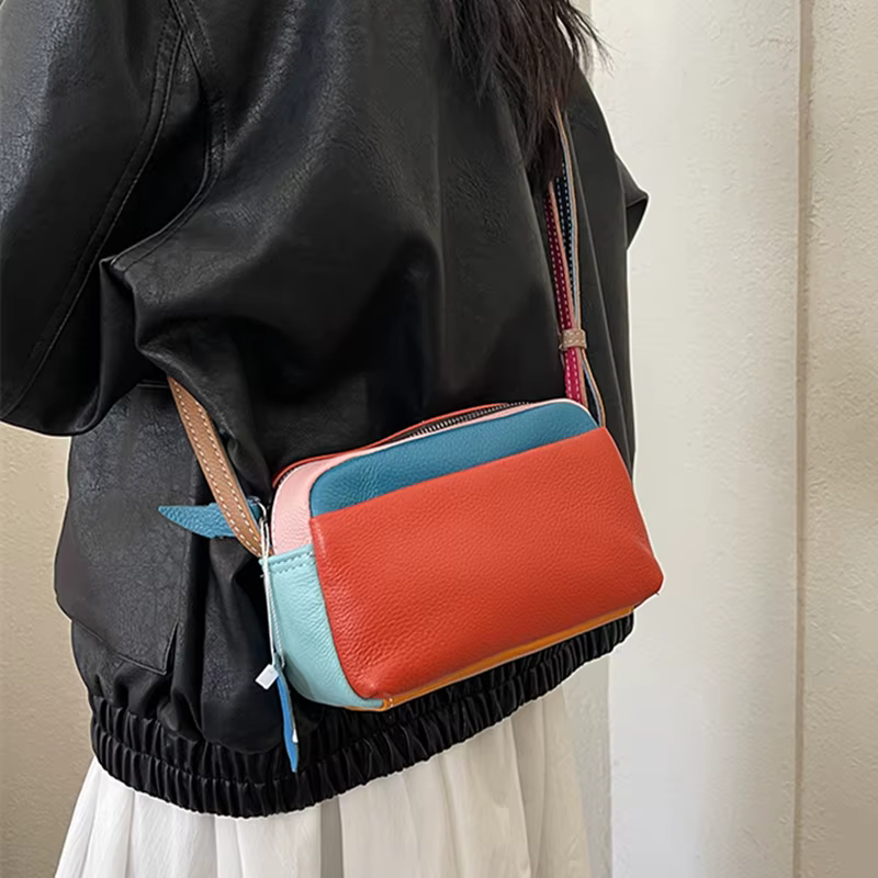 100% sac de messager en cuir véritable de luxe