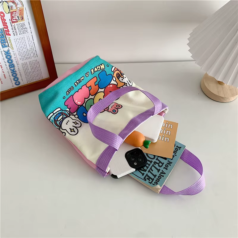Sac fourre-tout décontracté en toile pour femme