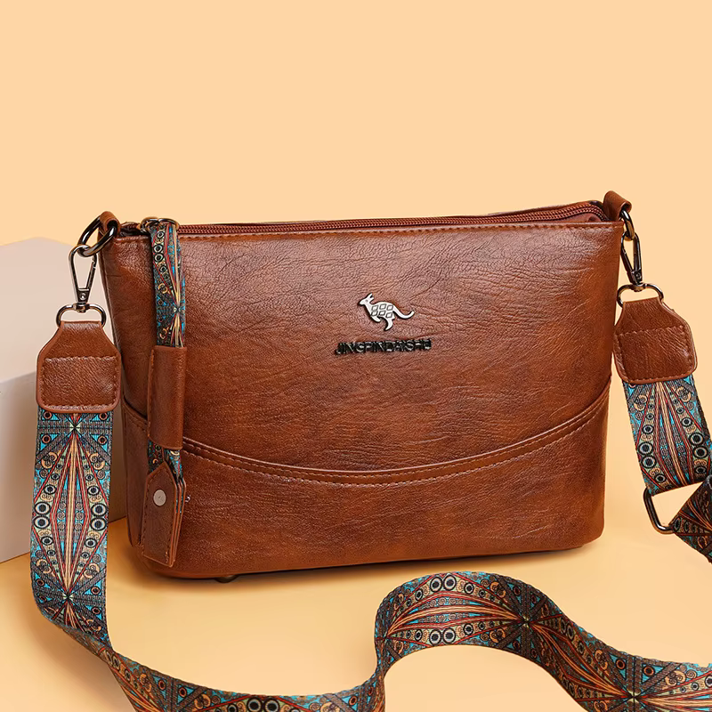 Sac seau rétro en cuir souple pour femme