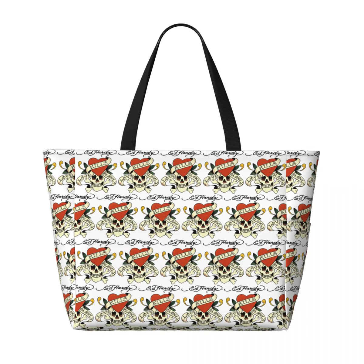 Ed Hardy Love Kills Slowly Beach Tote Bag Sport Gym Yoga Duffle Grand sac fourre-tout pour femme Sac de voyage Sac de fitness