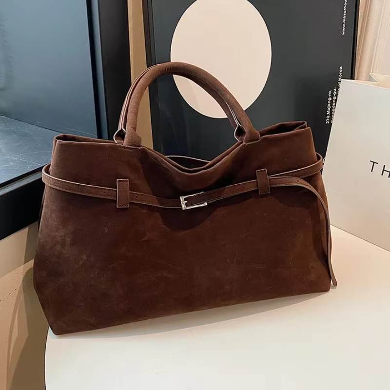 Boucle Design décoratif solide Faux daim sac à main grande capacité moraillon fourre-tout décontracté 2026 offre spéciale sacs pour femmes Bolsas Femininas