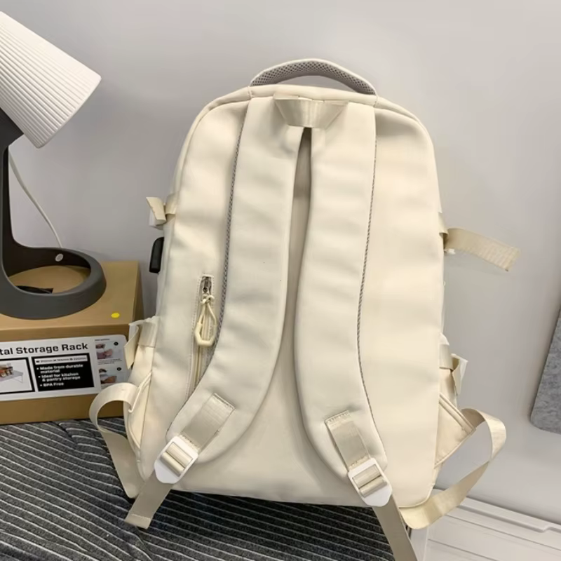 Sac à dos de couleur unie de grande capacité pour lycéens