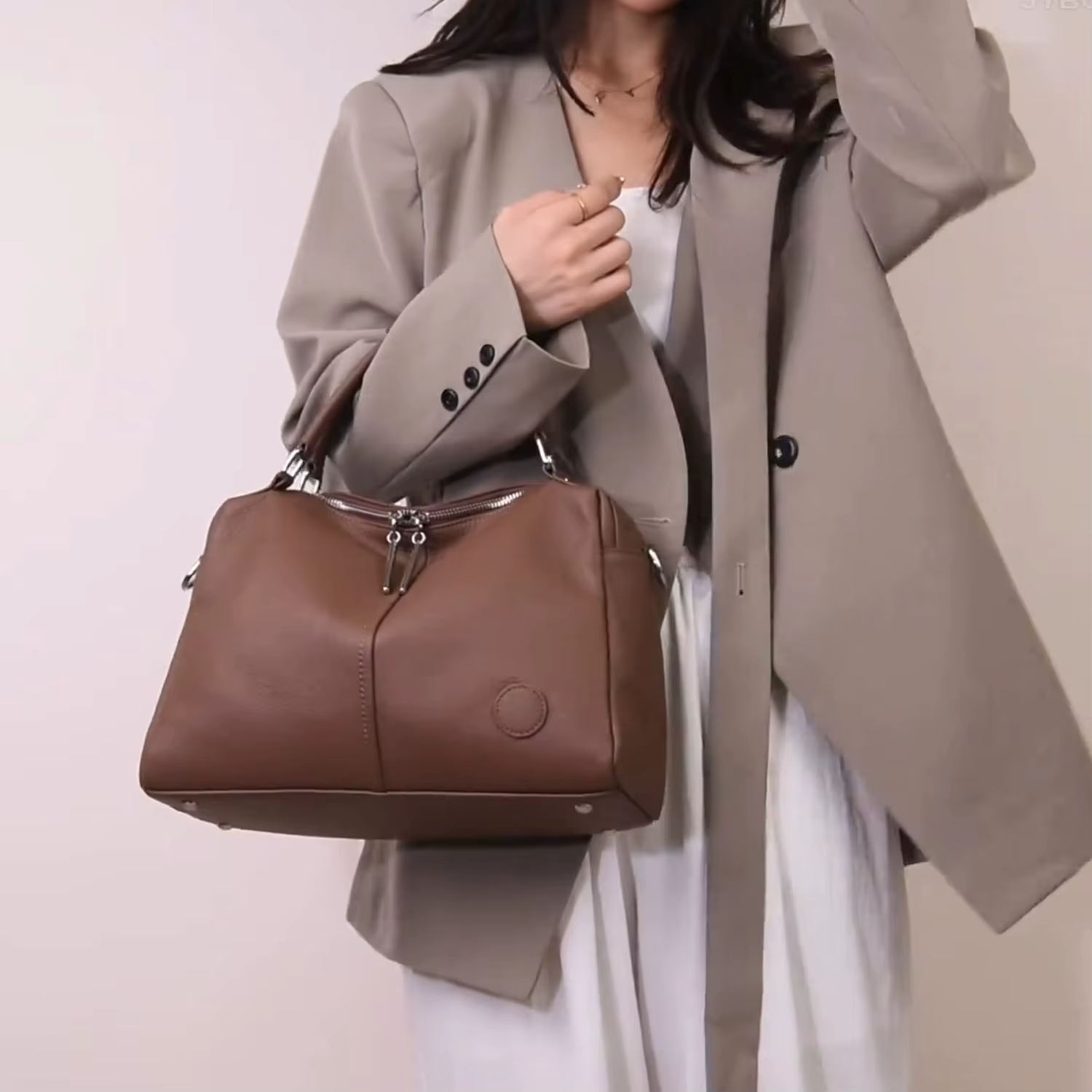 Sacs de marque originaux en cuir véritable ciré à l'huile