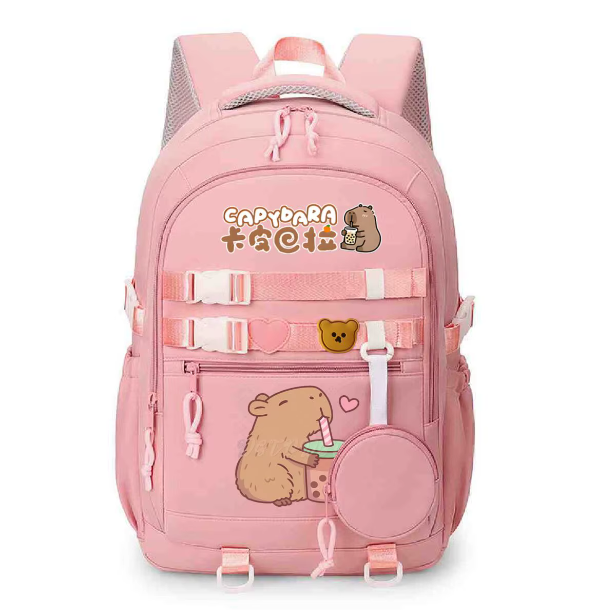 Mignon dessin animé Capybara bulle thé graphique école sacs à dos pour femmes filles ordinateur portable sac adolescent