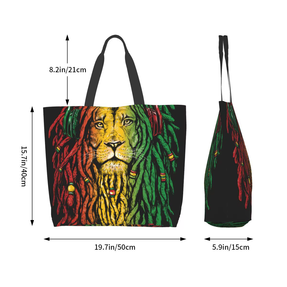 Rasta Lion2 Sac fourre-tout grande capacité pour femme