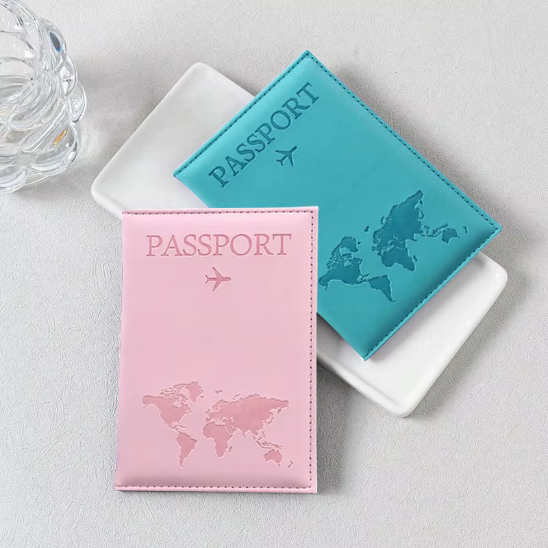 Couverture de passeport en cuir PU pour hommes et femmes