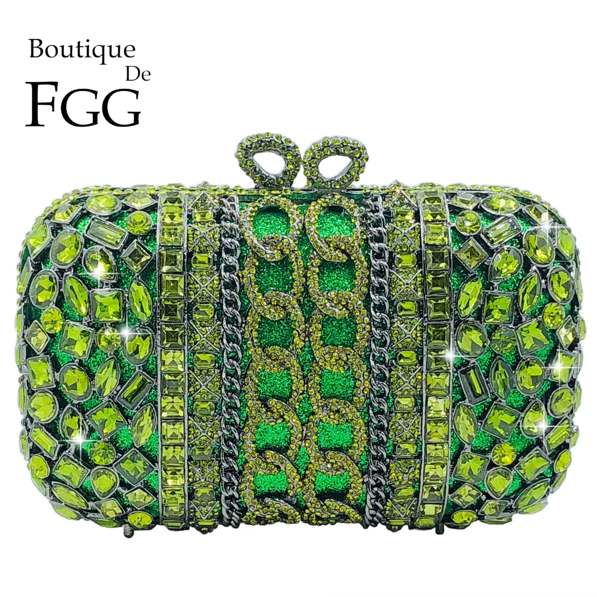 Boutique De FGG vert Olive pochettes pour femmes habillées