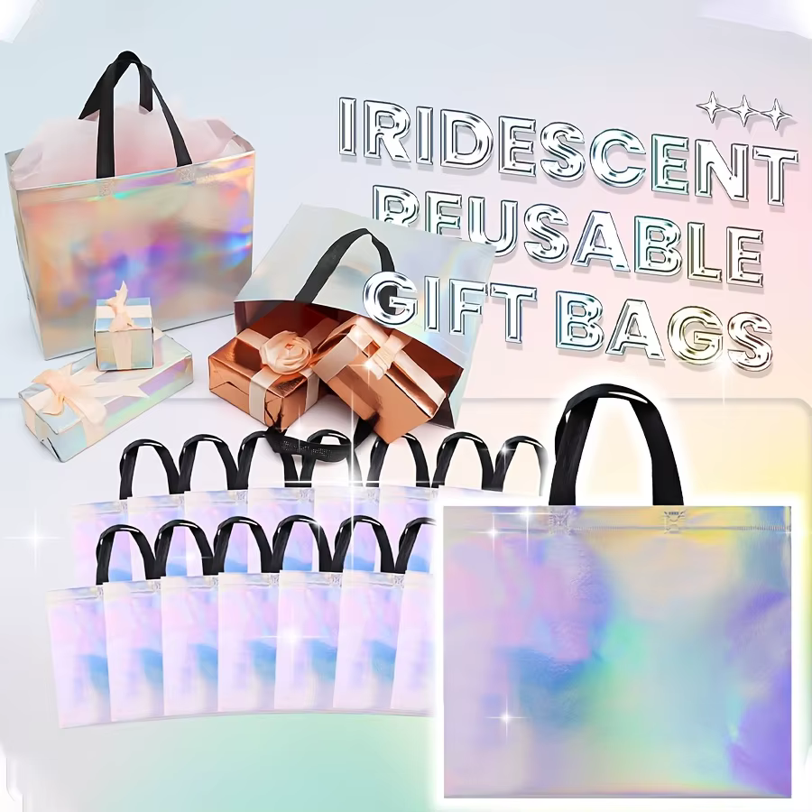 Sac cadeau arc-en-ciel brillant