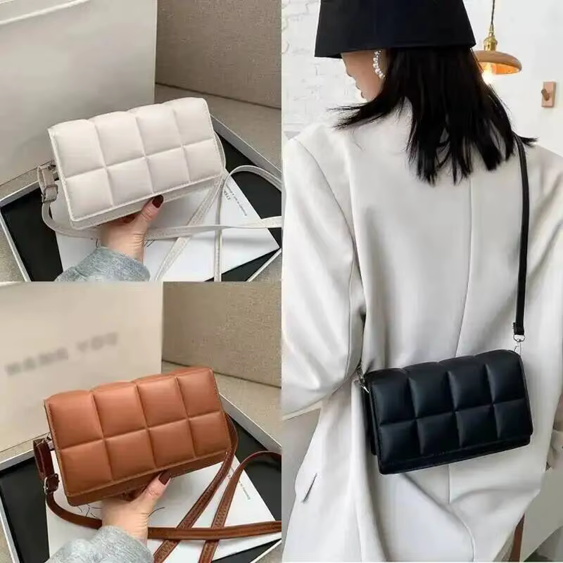 Sac bandoulière carré pour femme en cuir PU de luxe