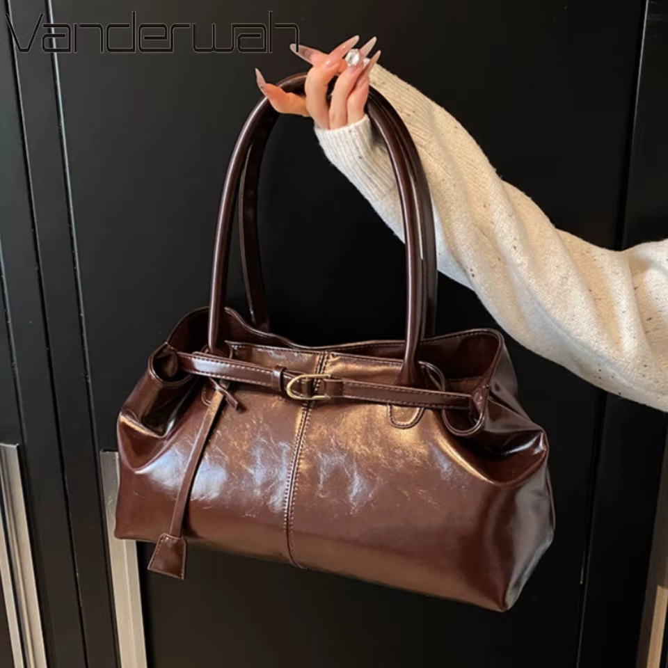 Sac à main Hobo en cuir PU huilé