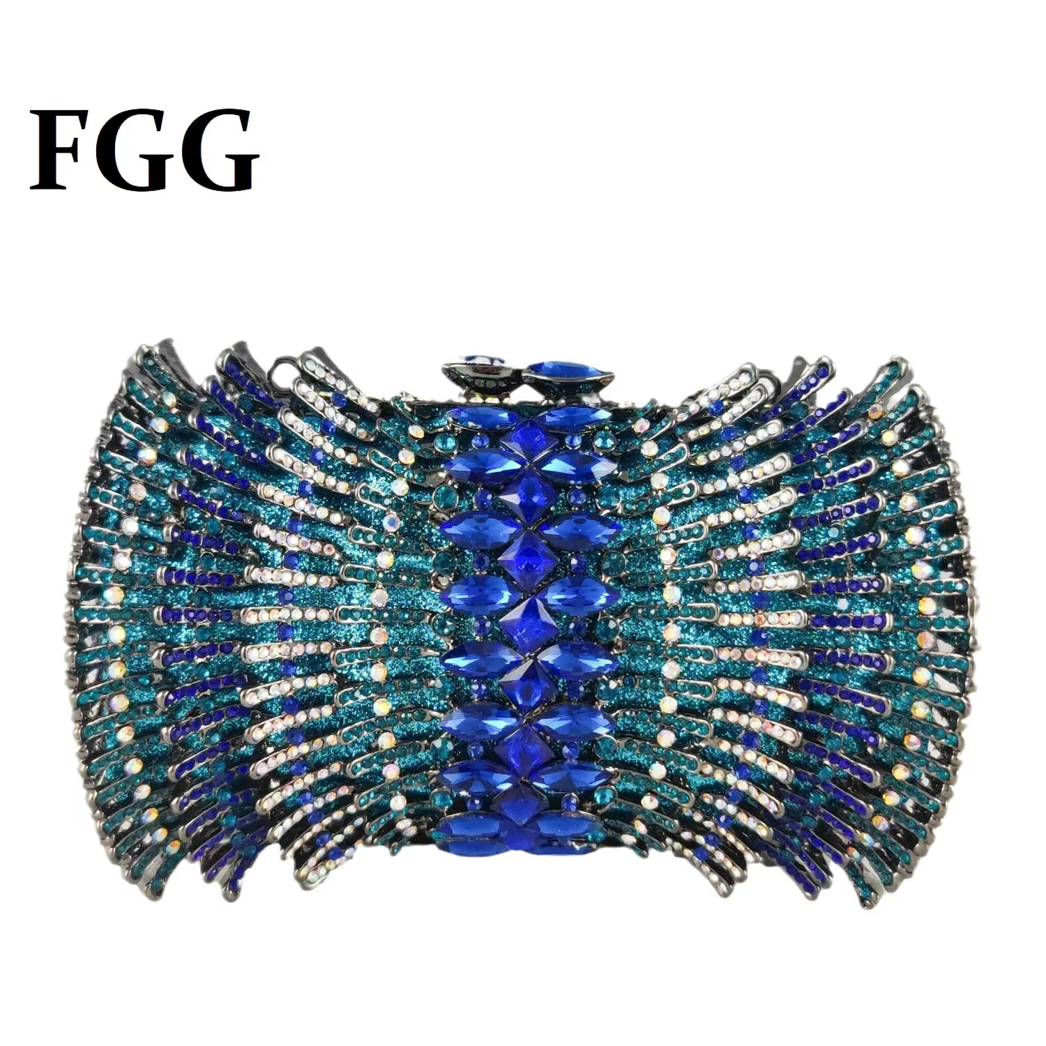 Pochette en cristal bleu marine pour femme