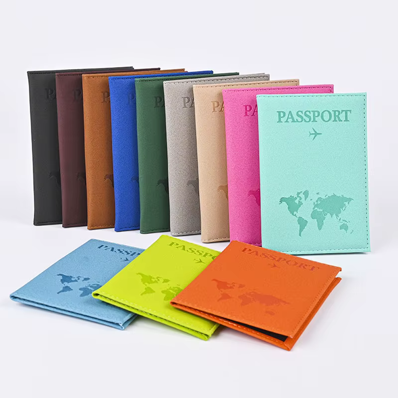 Couverture de passeport en cuir PU pour hommes et femmes