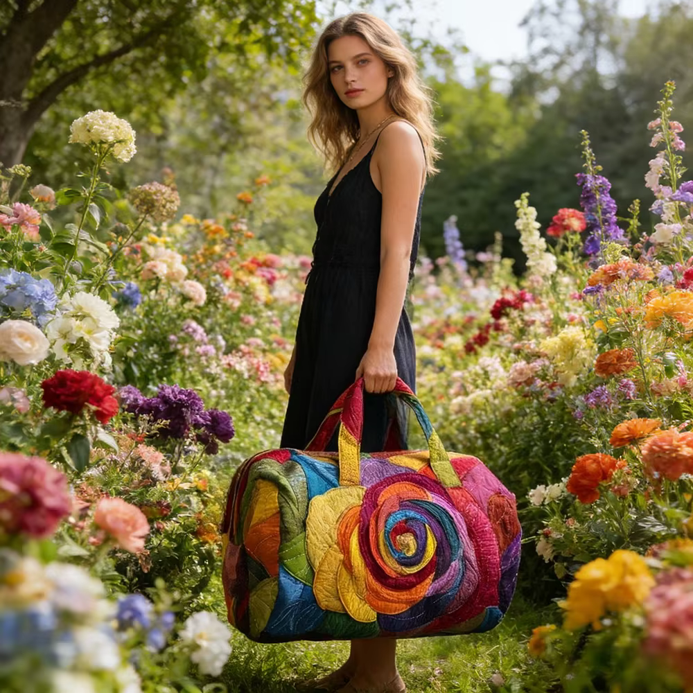 Sac de voyage matelassé imprimé 3D tendance pour femme