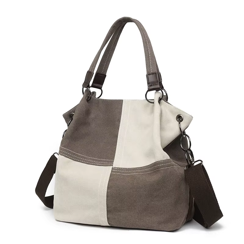 Sac fourre-tout rétro en toile pour femme
