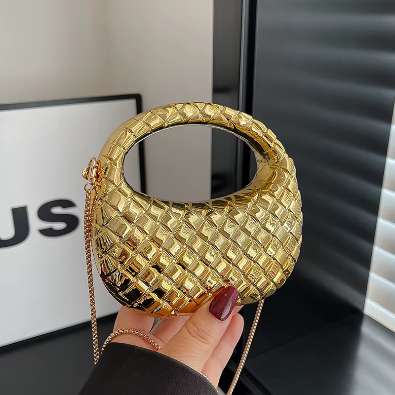 Sac de soirée doré, sacs à main et sac à main de luxe de styliste