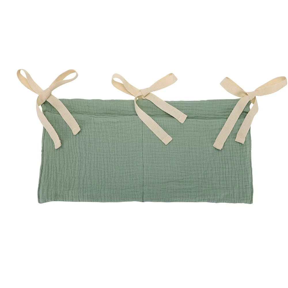Sac de rangement personnalisé en coton brodé avec nom pour chariot à couches - Sac