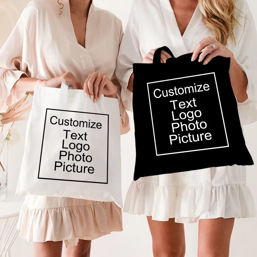 Ajouter votre Logo sac fourre-tout en toile personnalisable grands sacs à main de créateur pour femmes