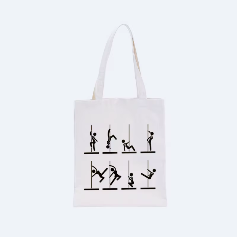 Sac fourre-tout en toile avec motif Pole Dancing