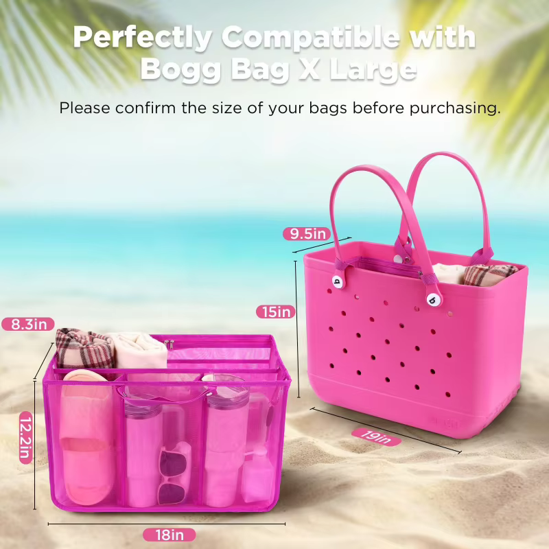 Organisateur de sac de plage compatible avec les sacs Bogg Bag taille M-L