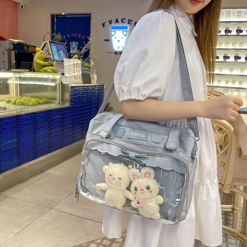 Itabag-Sac à Bandoulière en Toile Transparente pour Fille