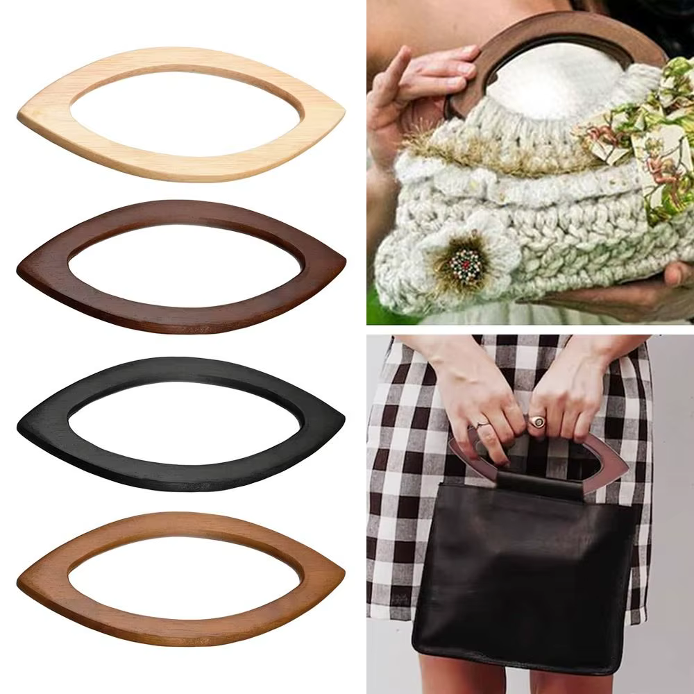 Poignées de sac en bois faites à la main