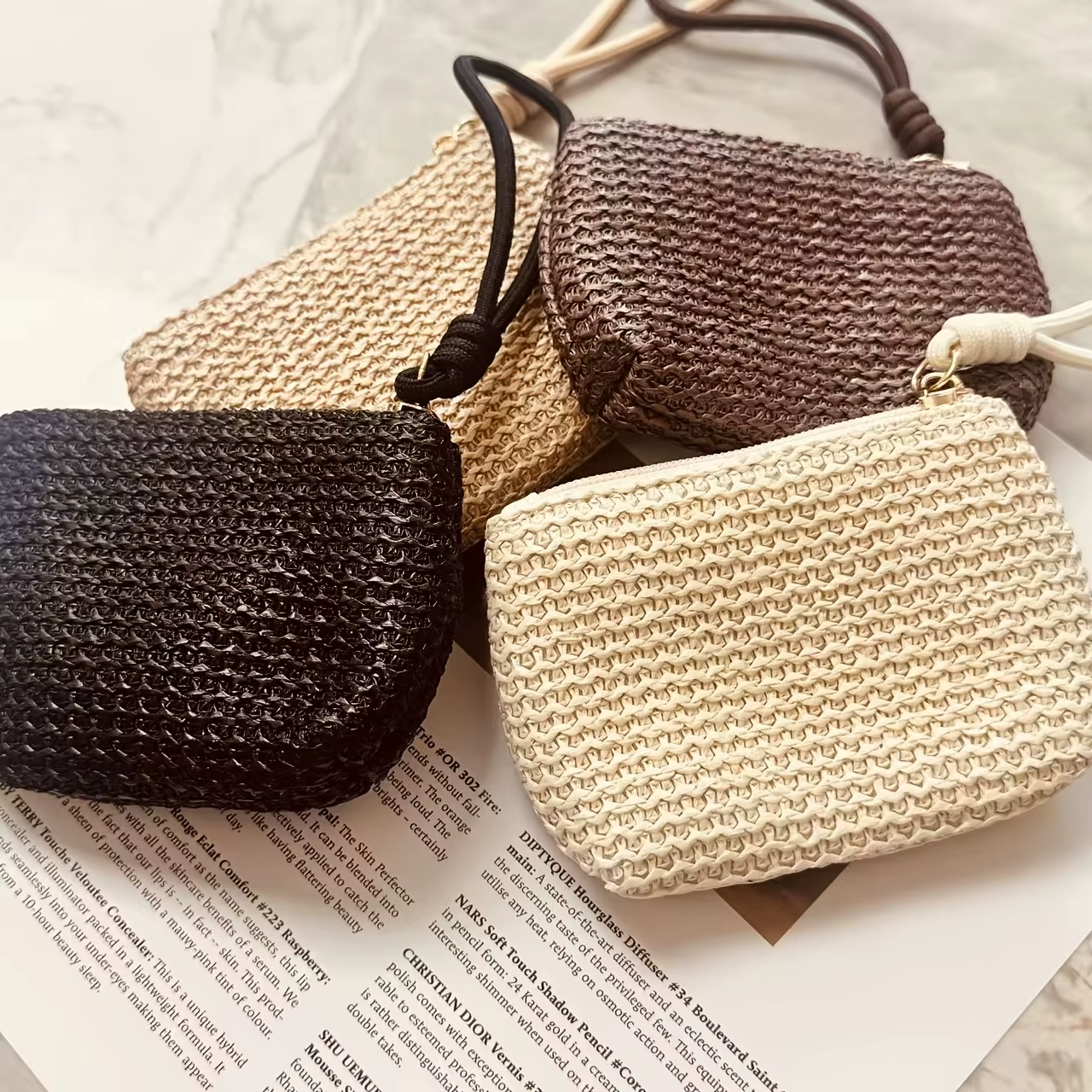 Mini sac à main en paille tressée pour l'été