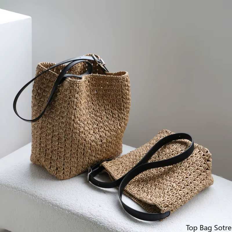 Sac à bandoulière en raphia tressé bohème pour femme