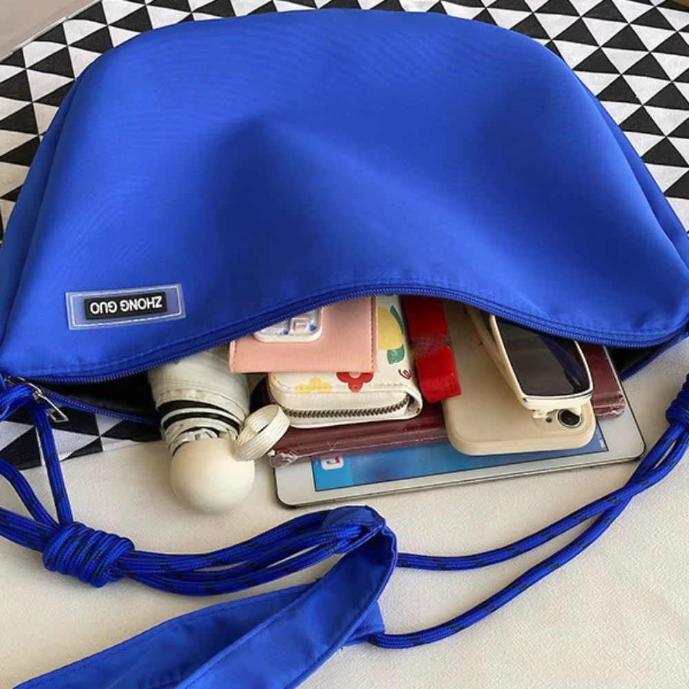 Sac à Bandoulière en Nylon en Forme de Demi-Lune
