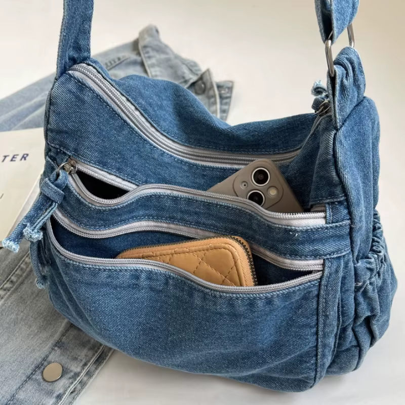 Sac à bandoulière Vintage en Denim pour femmes
