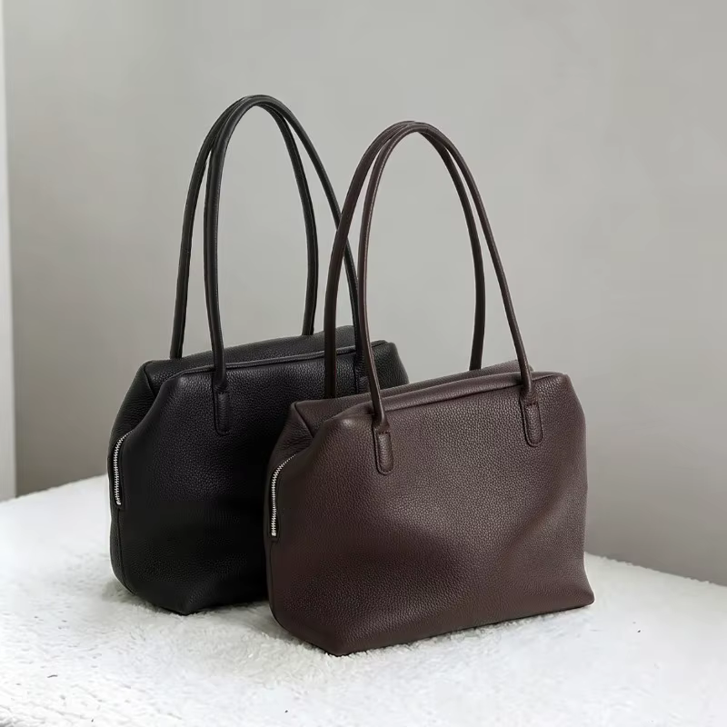 Sac à main pour femme, élégant, vintage, de luxe, en cuir véritable, grande capacité, sac à main pour le travail, le bureau, logo gratuit