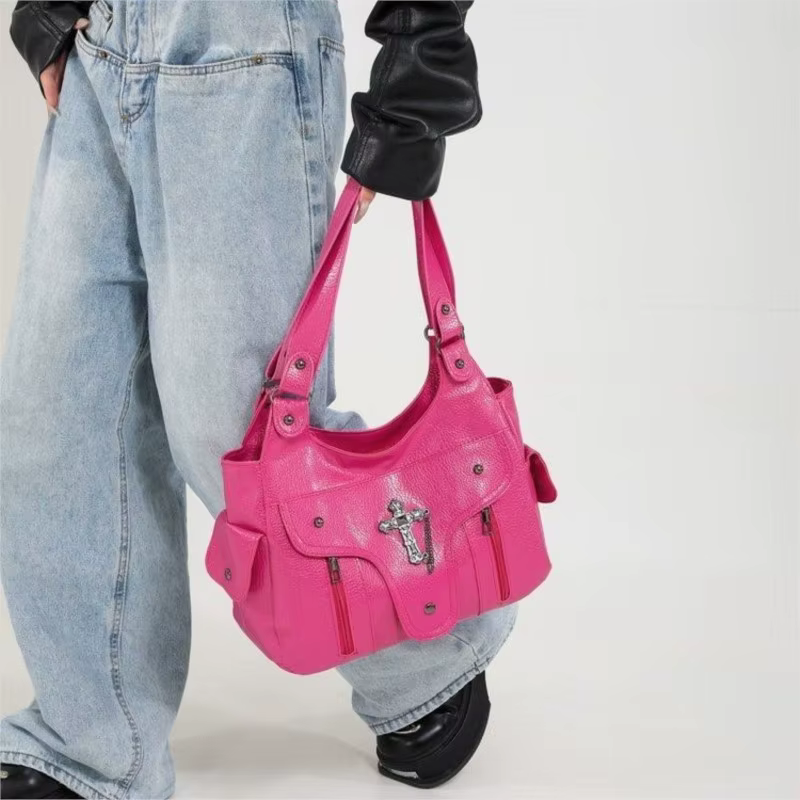 Sac fourre-tout rétro croisé pour femmes
