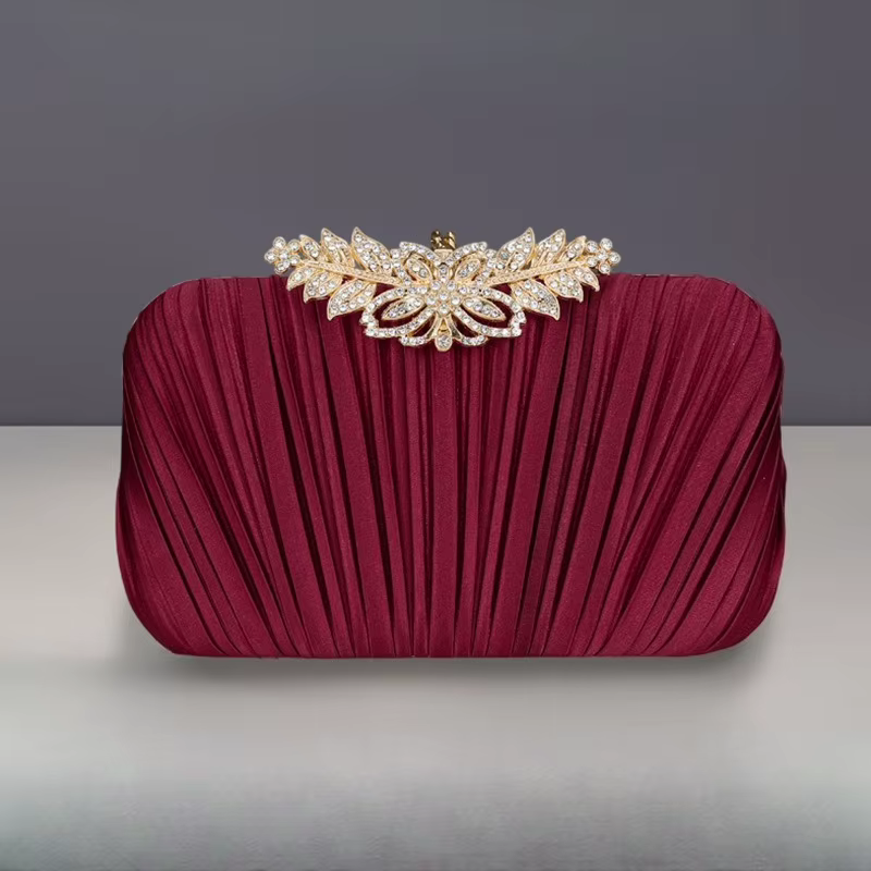 Nouvelle pochette de soirée plissée haut de gamme pour femme