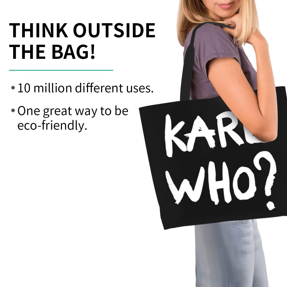 Sacs fourre-tout de Shopping personnalisés avec Slogan Kawaii Karl Who