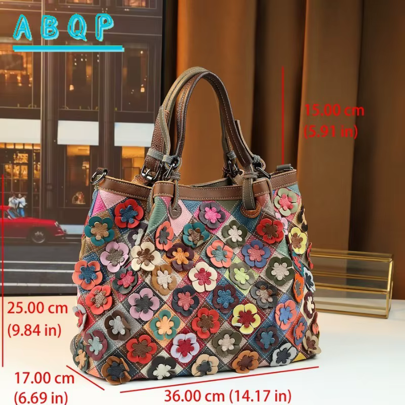 ABQP Nouveau sac à main pour femme en cuir véritable