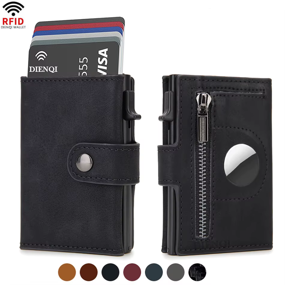 Portefeuille de luxe en fibre de carbone Rfid pour hommes