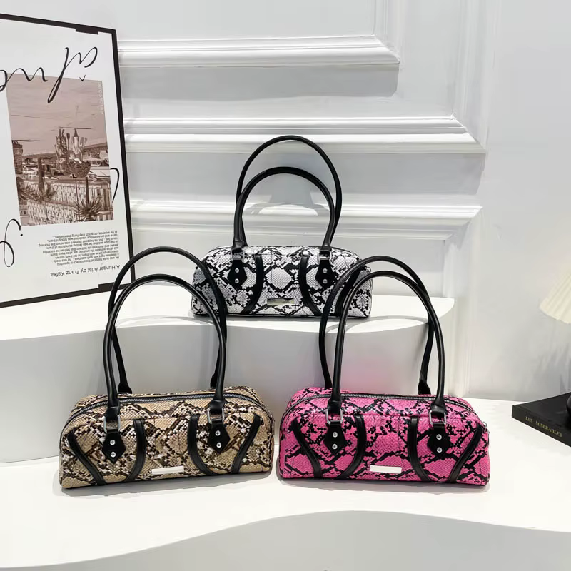 Sacs à bandoulière carrés en PU motif serpent