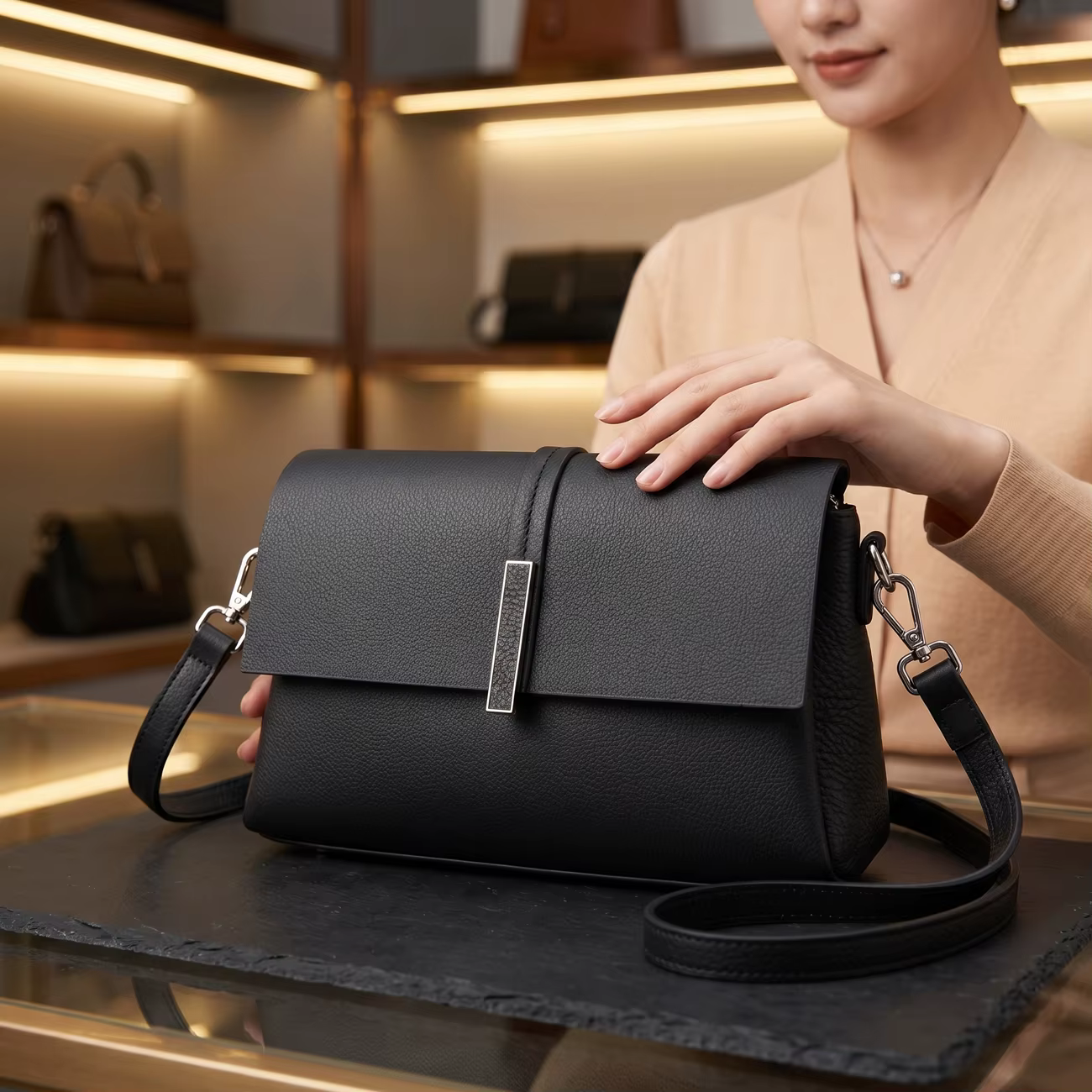 Sac à main en cuir véritable de qualité supérieure pour femmes