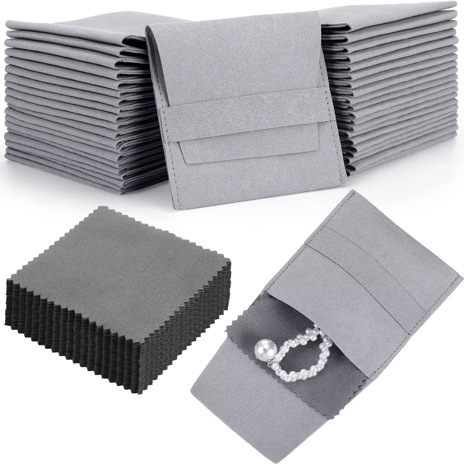 Pochette à bijoux en microfibre
