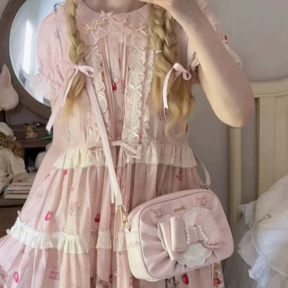 Sac à main bandoulière amour coeur nœud perle Bolsos mujer sacs