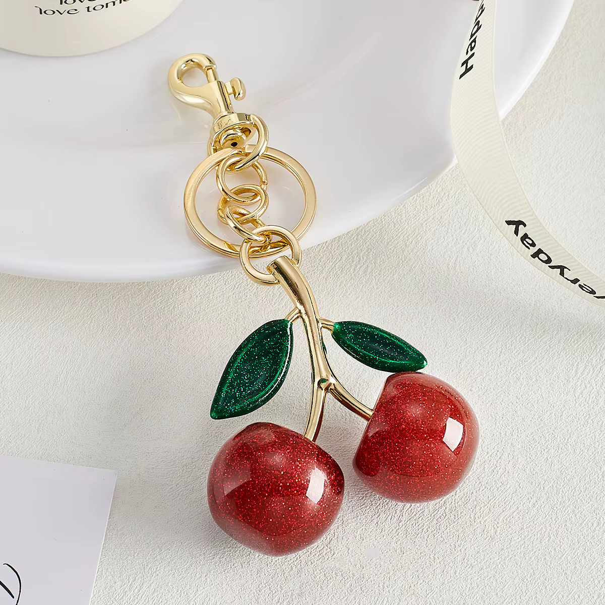Pendentif de sac de fruits cerise à la mode