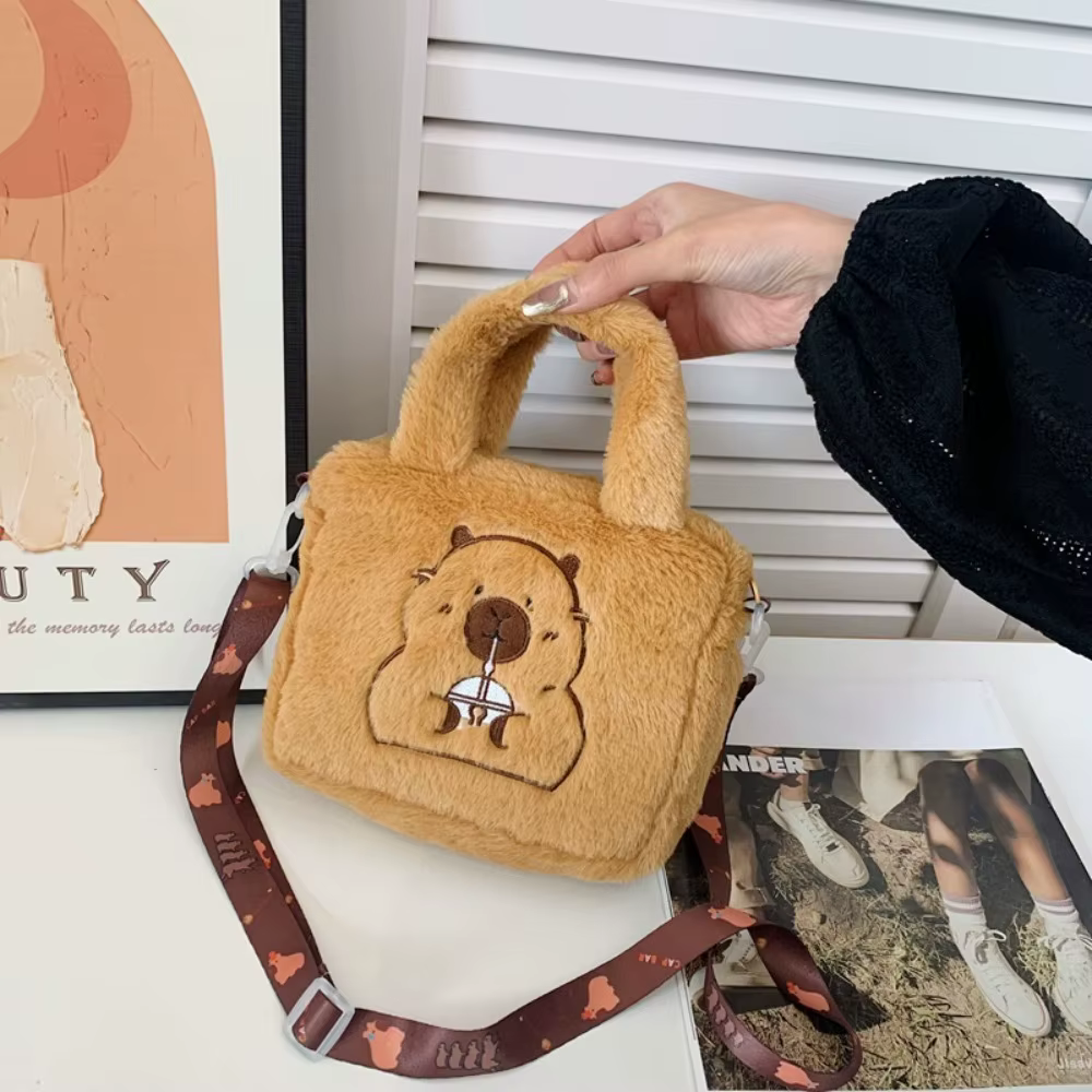 Animal Capybara sac à main en peluche dessin animé sac à bandoulière Couple
