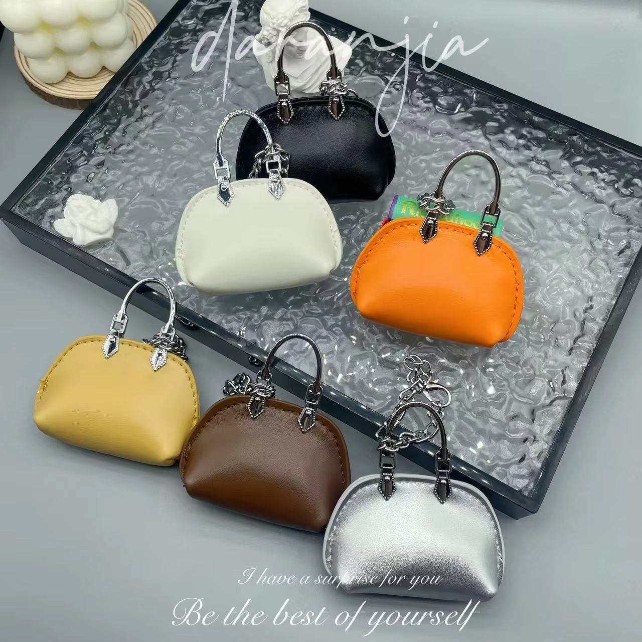 Mini petit sac exquis sac pendentif chaîne coquille sac porte-clés sac à bandoulière décoration cadeau créatif bricolage femmes sac accessoire