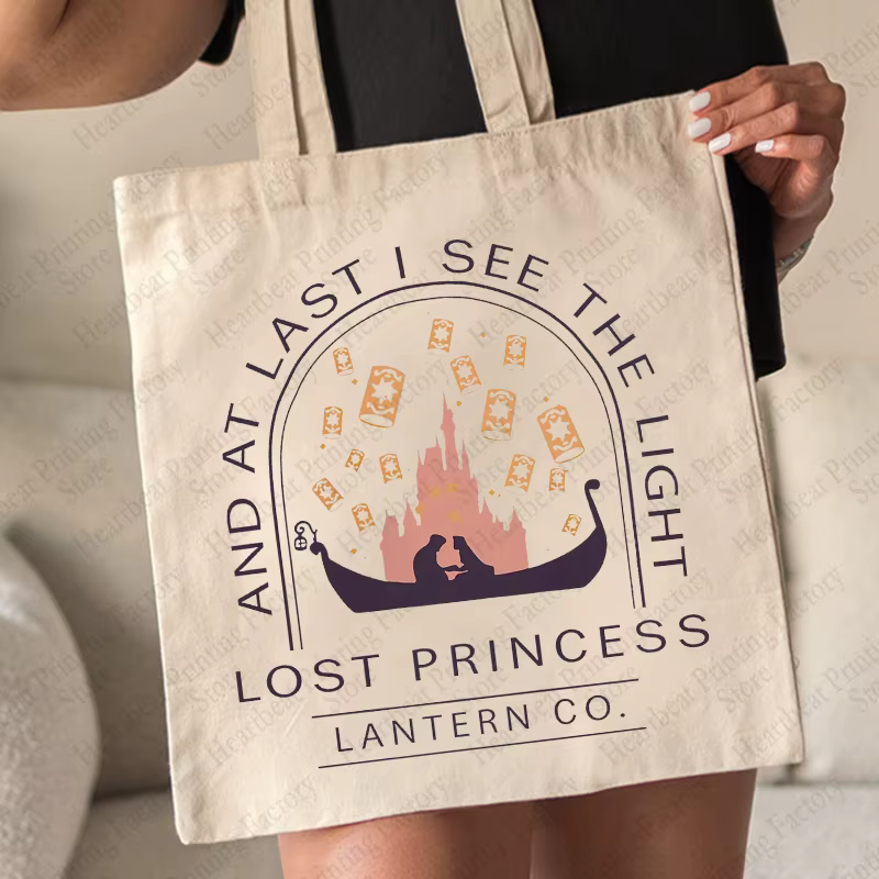 Raiponce Lost Princess Pattern Sac fourre-tout en toile Lanterne Co. Sac à bandoulière pour femmes