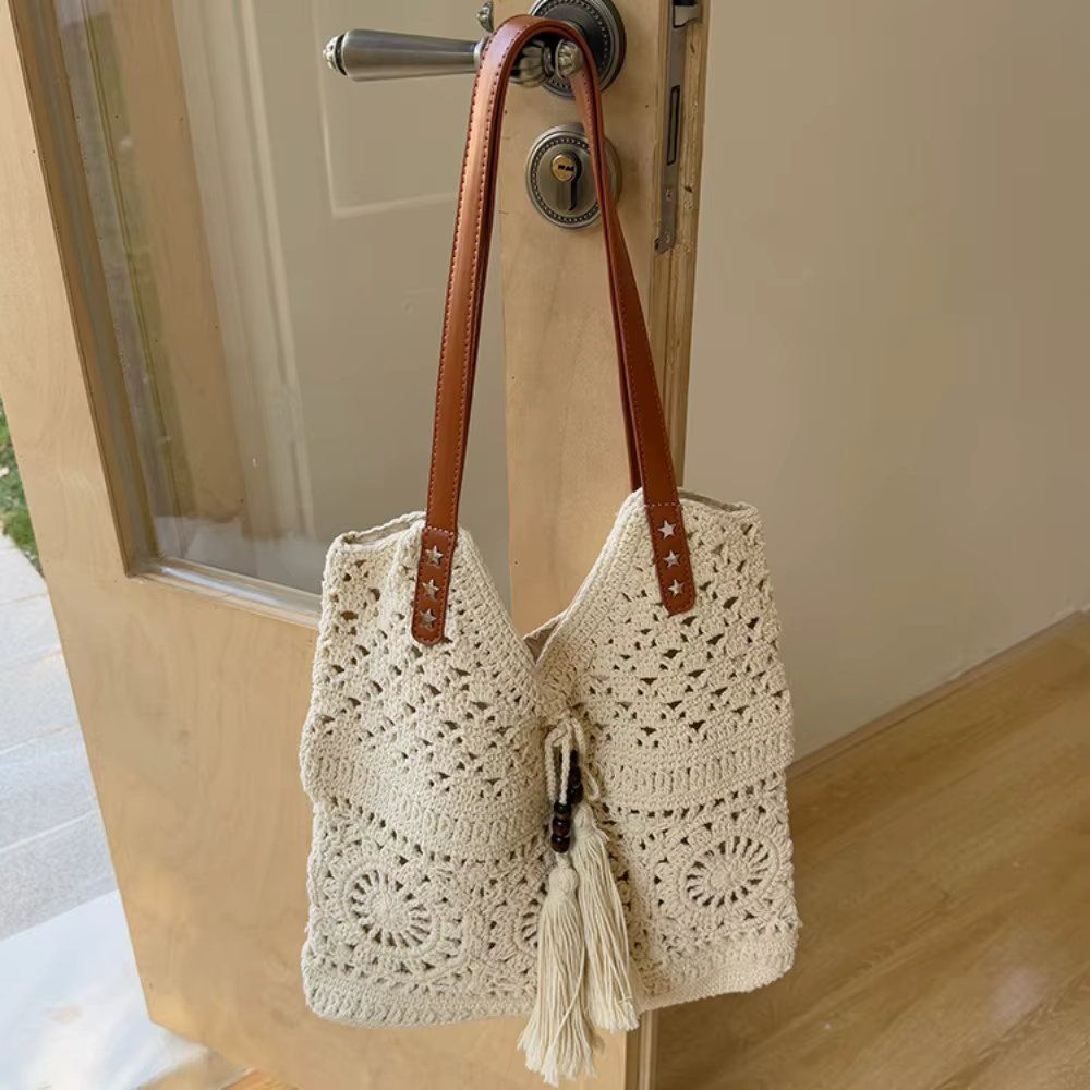 Sac fourre-tout en crochet bohème décontracté