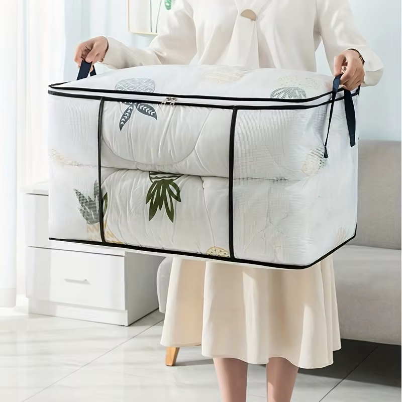 Grand sac de rangement transparent avec fermeture éclair et poignée