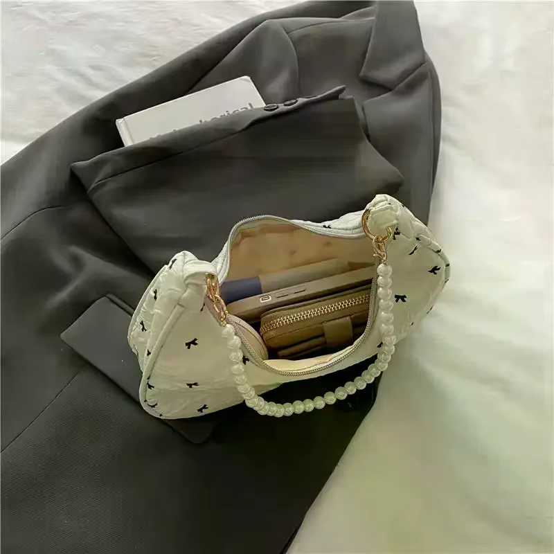 Sac à main plissé à nœud pour femme