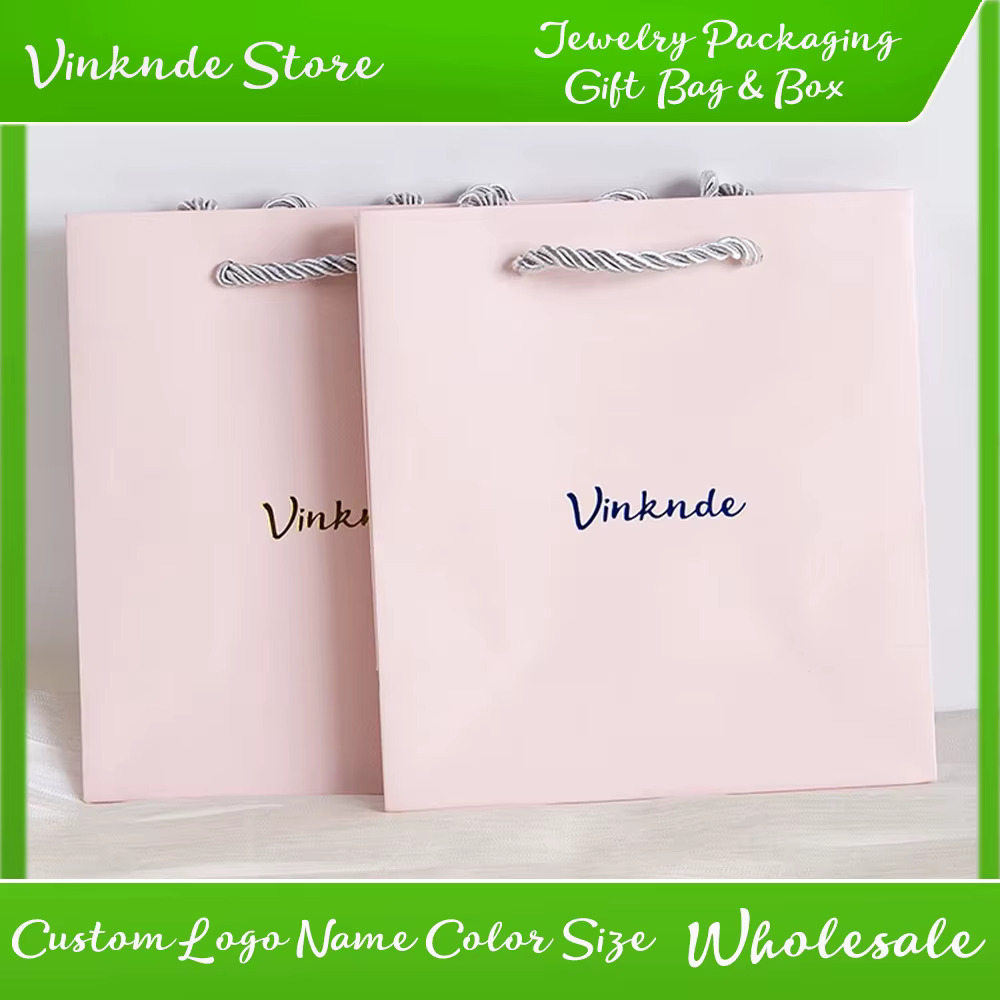 Nouveaux sacs fourre-tout en papier personnalisés en vrac avec ruban