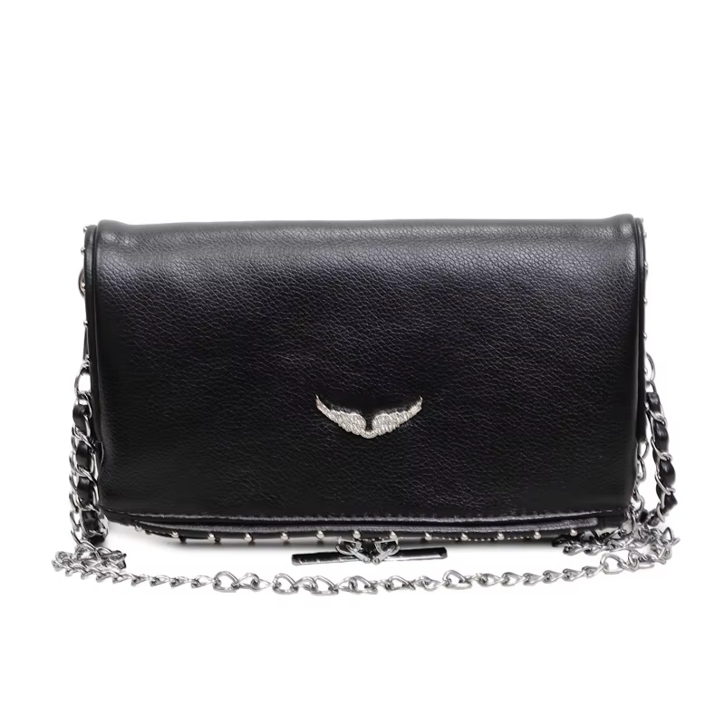 Sac bandoulière de luxe en PU couleur unie avec logo aile