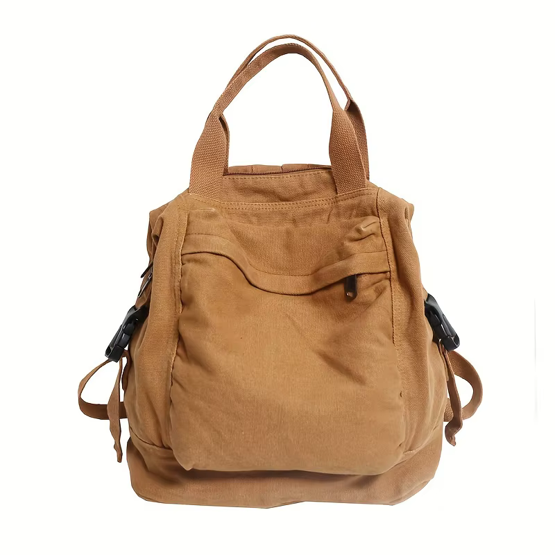 Sac à dos rétro de couleur unie pour femmes